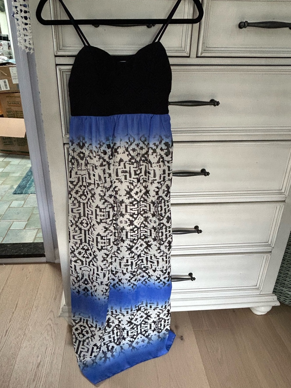 Three pink hearts trixxi black and blue sundress